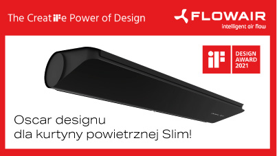 Kurtyna powietrzna Slim - nagroda iF PRODUCT DESIGN AWARD 2021. 