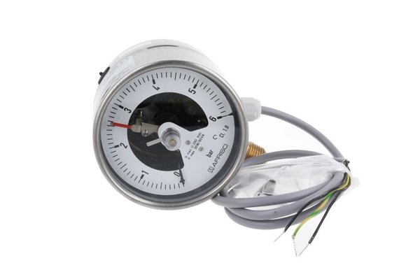 Manometr z rurką Bourdona AFRISO RF kontaktowy magnetyczny MK1 0/6 bar radialne G1/2B fi 100 mm, kl. 1,0%