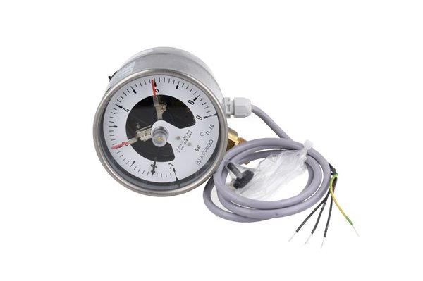 Manometr z rurką Bourdona AFRISO RF kontaktowy magnetyczny MK2 -1/9 bar radialne G1/2B fi 100 mm, kl. 1,0%