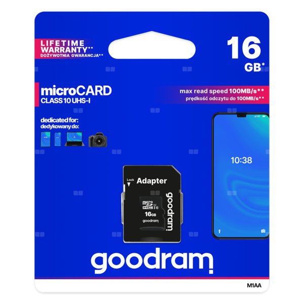 Karta pamięci Goodram micro SDHC 16 GB z adapterem SD