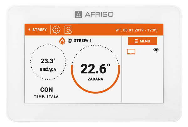 Panel sterujący bezprzewodowy AFRISO FloorControl CP10 F-230-WB02