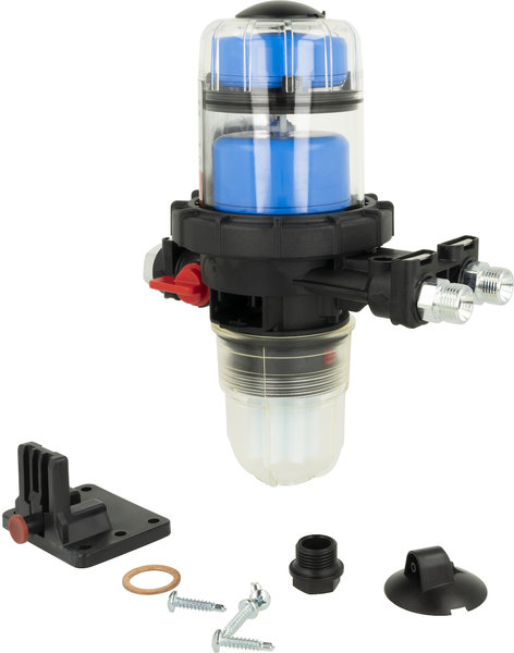 Filtr olejowy AFRISO FloCo-Top-1C Sizintegrowany z odpowietrznikiem fi 3/8''/3/8'' GW x GZ, z wkładem plastikowym, maks. przepływ 100 l/h