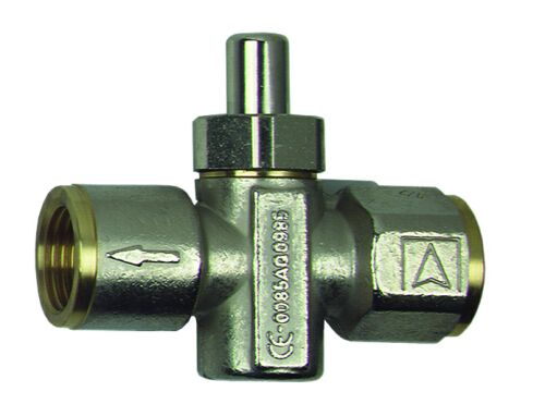Zawór manometryczny 2-drogowy AFRISO 5W mosiądz niklowany Przycisk, GW x GW, 1/2'' x 1/2'', kl. MOP5