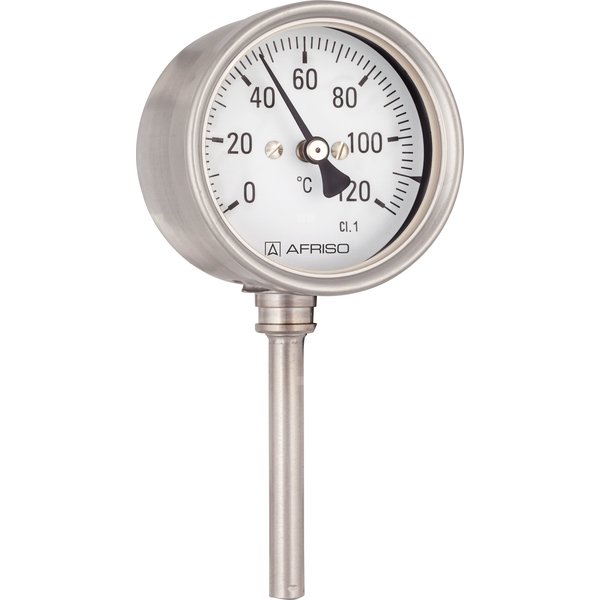 Termometr bimetaliczny AFRISO BiTh Ch, D412 fi 100 mm 0…60'C tuleja 63 mm połączenie ax