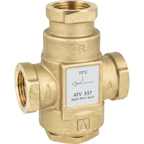 Zawór temperaturowy ATV 337, DN25, Rp1", Kvs 9, 72'C