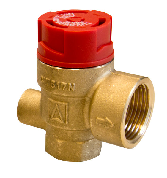 Zawór przelewowy AFRISO MS z wyjściem na manometr mosiądz 2,5 bar GZ x GW 1/2'' x 3/4''