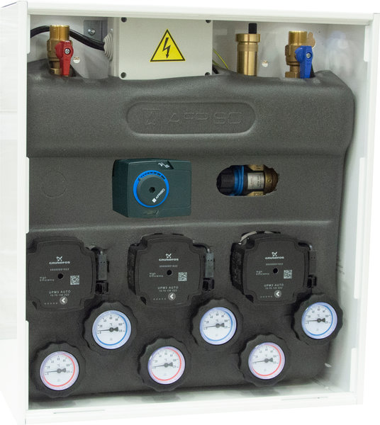 Grupa pompowa AFRISO PrimoBox AZB 351 GZ x GW 3/4'' x 3/4'', z zaworem termostatycznym, z izolacją, z siłownikiem arm 141