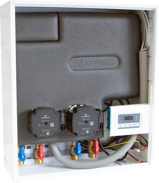Grupa pompowa AFRISO PrimoBox AHB 620 GZ x GW 3/4'' x 3/4'', z izolacją, z pompą obiegową 2x Grunfos UPM3 Auto