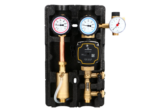 Grupa pompowa AFRISO PrimoSol 130-4 GZ 3/4'' x 3/4'', z izolacją Grundfos UPM 3 Solar 25-75/130 mm