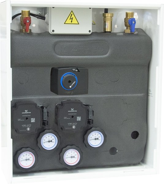 Grupa pompowa AFRISO PrimoBox AZB 405 GZ x GW 3/4'' x 3/4'', z izolacją, z siłownikiem arm 141