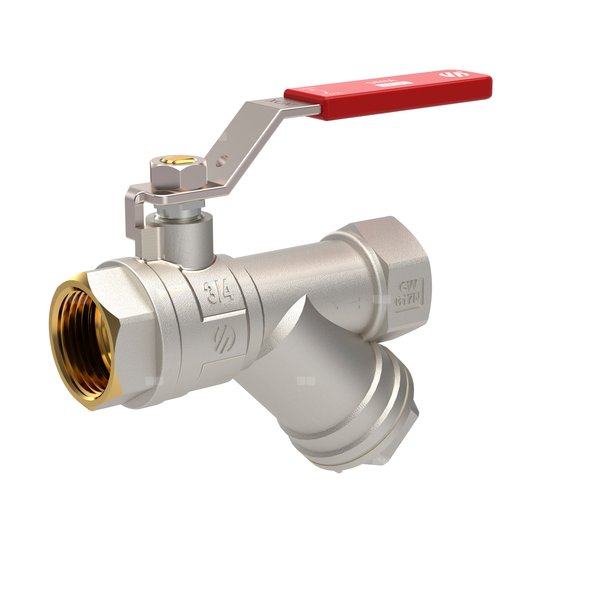 Zawór kulowy ARCO SENA VA30 stal nierdzewna 1'' GW, uchwyt: dźwignia z filtrem