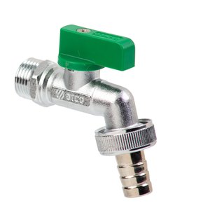 NANO zawór czerpalny, antykamienny, 1/2 GZ x 3/4 GZ x 15, z końcówką na wąż