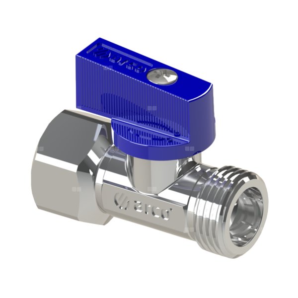 Zawór kulowy ARCO MINI DELTA 1/2'' GZ x GW, uchwyt: niebieski