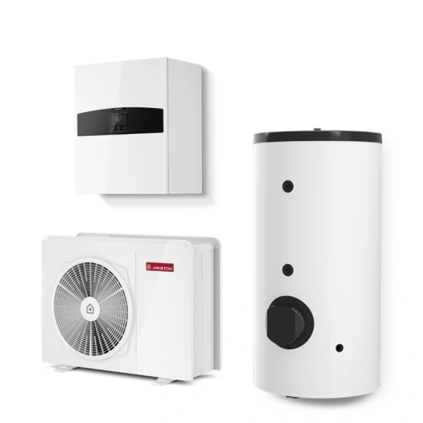 Pakiet - Pompa ciepła powietrzna powietrze-woda monoblok ARISTON NIMBUS FLEX M NET R32 5 kW 230 V + Moduł naścienny Sensys HD z łącznością Wi-FI + Zasobnik buforowy 200 l