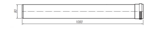 PRZEDŁUŻENIE 1000mm (fi80)* 25 SZTUK
