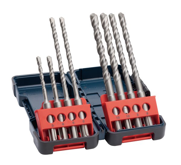 8-częściowy zestaw Wierteł do młotów SDS plus-3, kaseta Tough Box 5 x 110 (1x), 6 x 110 (1x), 6 x 160 (2x) mm, 8 x 160 (2x), 10