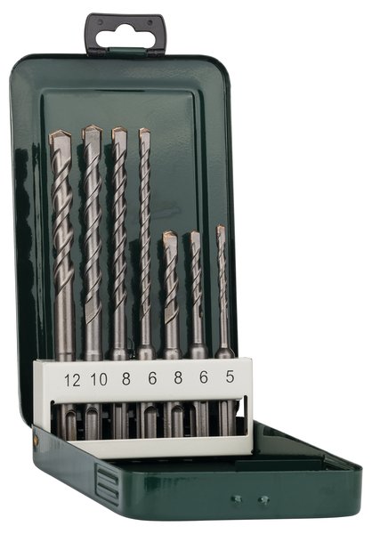 7-częściowy zestaw Wierteł do młotów SDS plus 5,0x110, 6,0x110, 8,0x110, 6,0x160, 8,0x160, 10,0x160, 12,0x160 mm