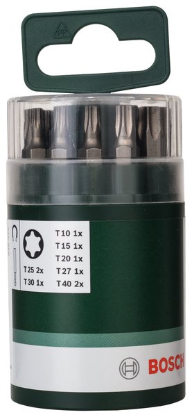 10-częściowy zestaw standardowych końcówek wkręcających do śrub z wpustem Torx (T) Uchwyt uniwersalny, magnetyczny, T10, T15, T2