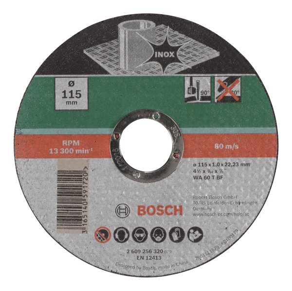 Tarcza tnąca, prosta, do stali nierdzewnej Inox D = 115 mm, grubość = 1,0 mm