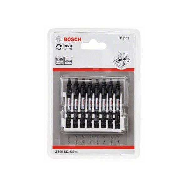 Bity dwustronne PRO Impact z indeksem Pick and Click, T20, 65 mm, 8 szt.