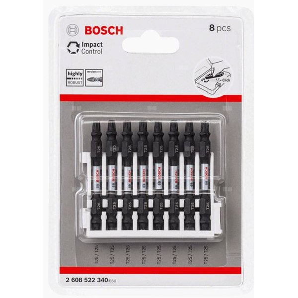 Bity dwustronne PRO Impact z indeksem Pick and Click, T25, 65 mm, 8 szt.