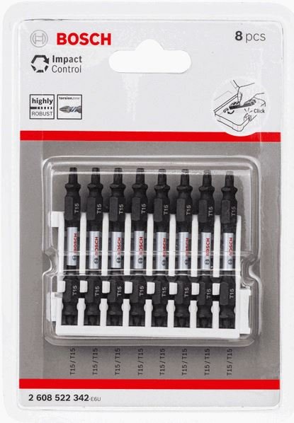 8-częściowy zestaw końcówek wkręcających Impact Control T15