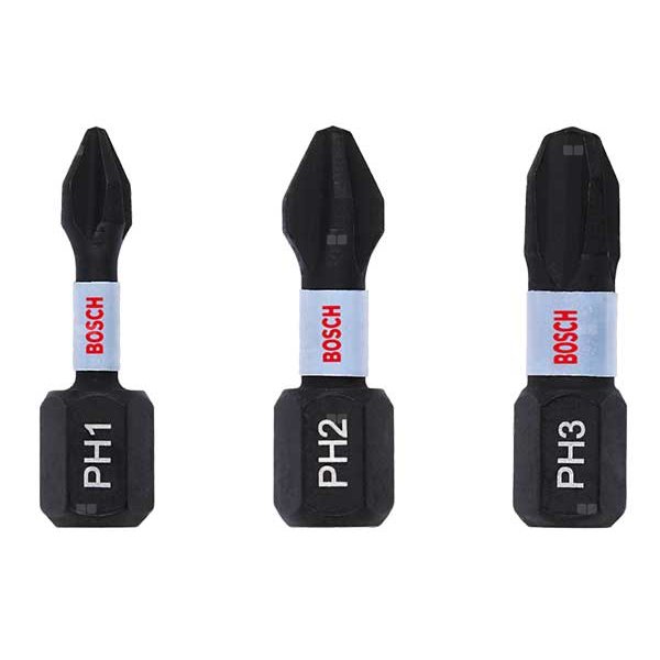 BIT IMPACT 25MM 3XPH1,PH2,PH3