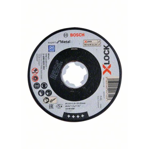 X-LOCK Expert for Metal 115x1,6x22,23 do cięcia prostoliniowego AS 46 S BF, 115 mm, 1,6 mm