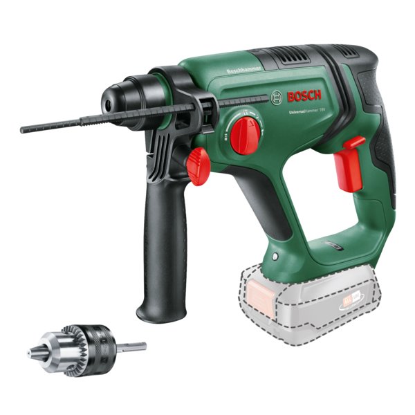 młotek akumulatorowy UniversalHammer 18V (Baretool) + SRE Adapterbohrfutter