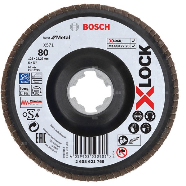 Tarcza listkowa FLAP DISC X-LOCK,BFM,125,G80