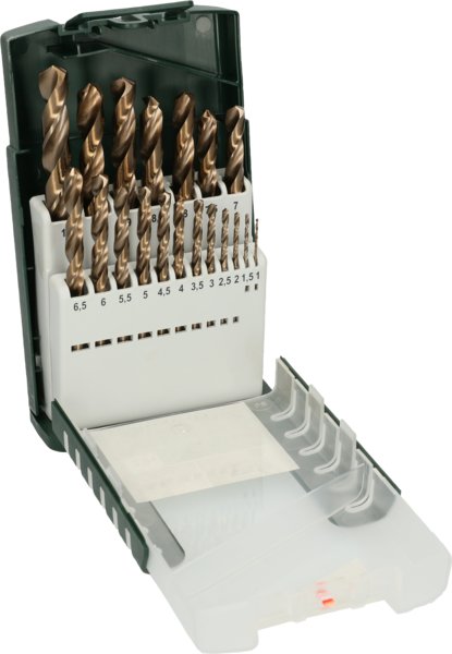 ZESTAW WIERTEŁ HSS-CO 19PC DIN338 1-10MM