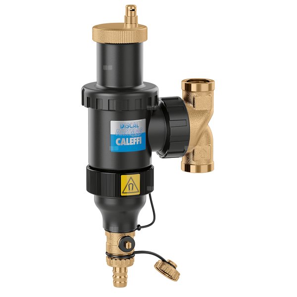 DISCALDIRTMAG Separator powietrza-separator zanieczyszczeń 1 1/4" z magnesem. Wykonany z technopolimeru. Przyłącza z gwintem wewnętrznym