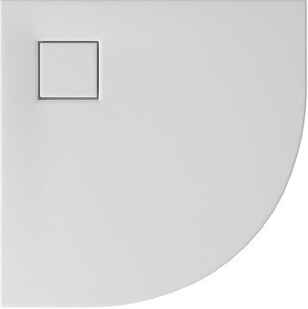 SET B448 BRODZIK PÓŁOKRĄGŁY TAKO SLIM 80X4 BIAŁY MAT + SYFON (VIRT)