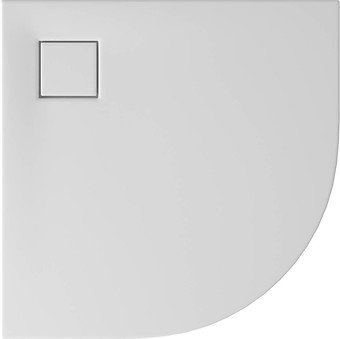 SET B449 BRODZIK PÓŁOKRĄGŁY TAKO SLIM 90X4 BIAŁY MAT + SYFON (VIRT)