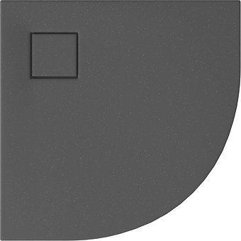 SET B452 BRODZIK PÓŁOKRĄGŁY TAKO SLIM 80X4 SZARY MAT + SYFON (VIRT)