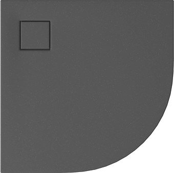 SET B453 BRODZIK PÓŁOKRĄGŁY TAKO SLIM 90X4 SZARY MAT + SYFON (VIRT)