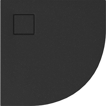 SET B456 BRODZIK PÓŁOKRĄGŁY TAKO SLIM 80X4 CZARNY MAT + SYFON (VIRT)