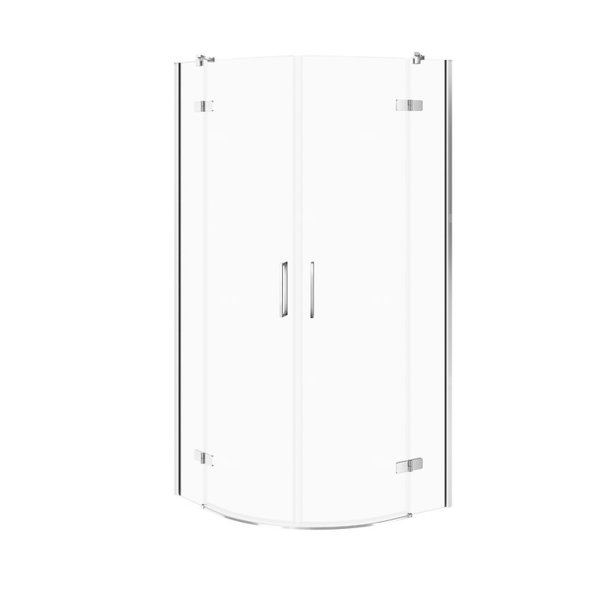 Kabina prysznicowa półokrągła CITY chrom 90X90X195 szkło transp