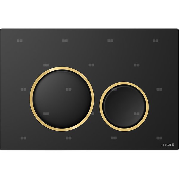 PRZYCISK LUNA RING CZARNY MATOWY DETAL ZŁOTY BŁYSK