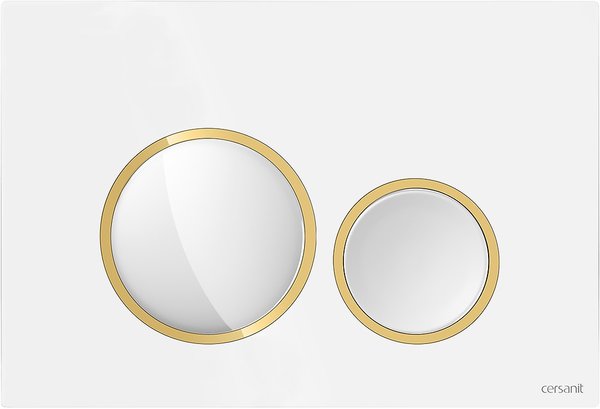 PRZYCISK LUNA RING BIAŁY BŁYSK DETAL ZŁOTY BŁYSK