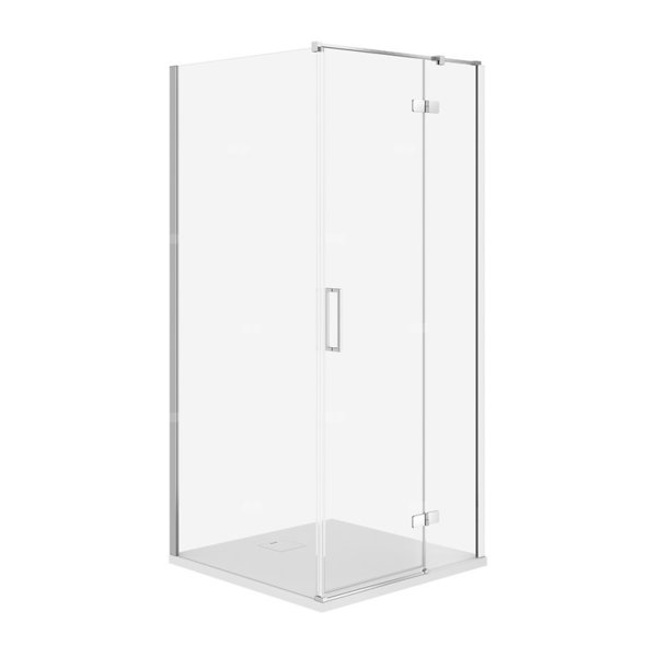 SET C529 KABINA CITY PRAWA CHROM 80X80X195+TAKO SLIM BIAŁY WIR