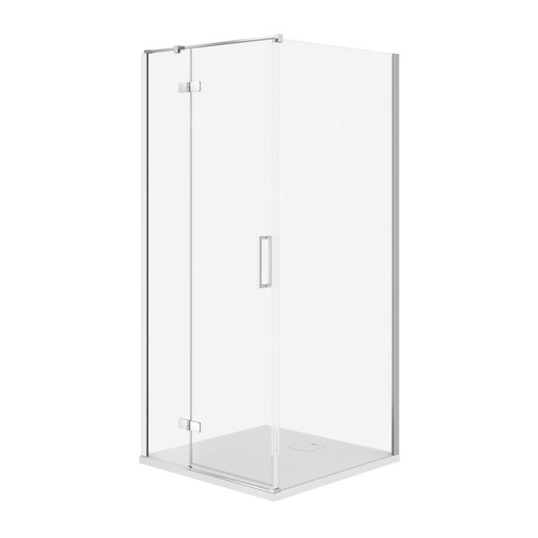 SET C528 KABINA CITY LEWA CHROM 80X80X195+TAKO SLIM BIAŁY WIR
