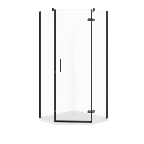 SET C518 KABINA PIĘCIOKĄTNA CITY PRAWA CZARNA 80X80X195+TAKO SLIM WIR