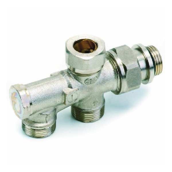 Przyłącze grzejnika dwururowe COMAP 915E mosiądz 1/2'' x M22 zamykane