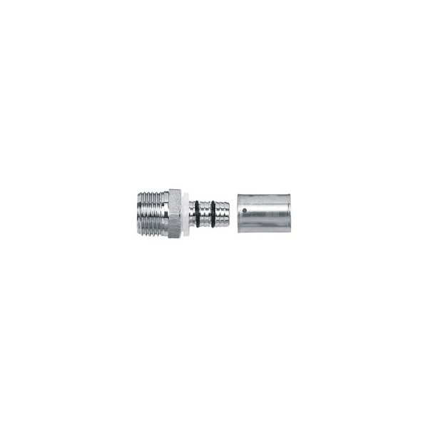 Łącznik prosty CONEX BÄNNINGER P7243 G, mosiądz niklowany, 20 mm x 1'' (system b flex x GZ)