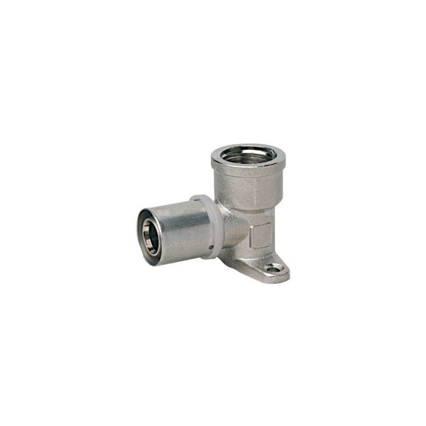 Kolano CONEX BÄNNINGER P7472 G z łapami, mosiądz niklowany, 16 mm x 1/2'' (system b flex x GW)