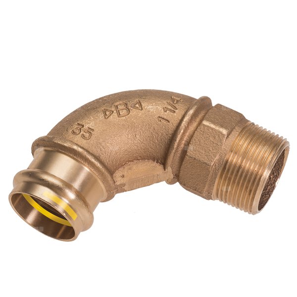 Łuk 90' CONEX BÄNNINGER >B< Press Gas 4001 G do gazu (złoty), 15 mm x 1/2'' (MZ x GZ)