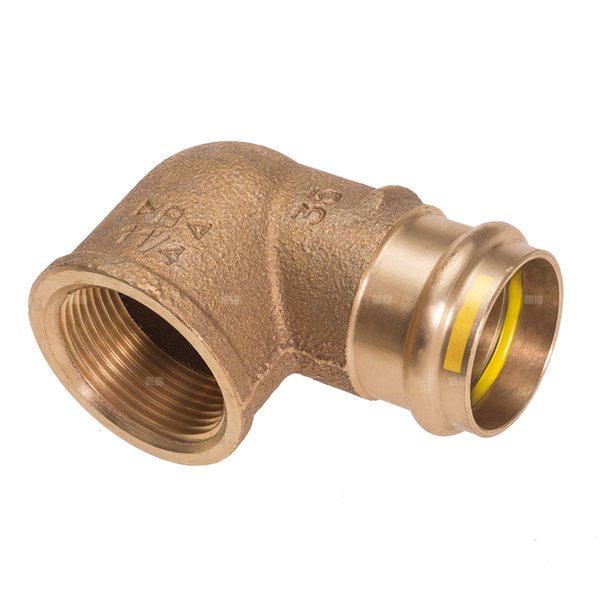Kolano 90' CONEX BÄNNINGER >B< Press Gas 4090 G do gazu (złoty), 15 mm x 1/2'' (MZ x GW)
