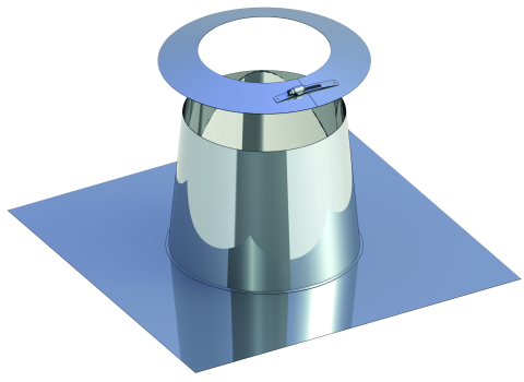 Przejście dachowe płaskie aluminiowe z kołnierzem DN 100