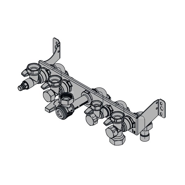 Komplet zaworów z konsolą montażową do kotła 1-f do Neodens, MCR4, Virtuens